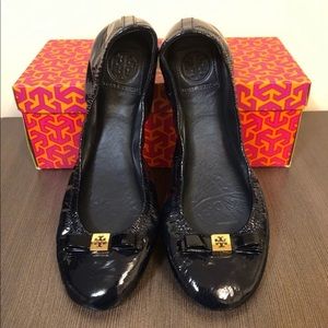 nwot navy patent leather tory burch ballet slipper